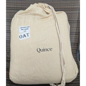 Quince 100% European Linen Duvet Cover, Color Oat Size King/Cal -NEW-